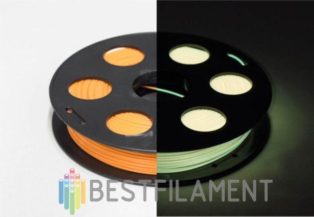 Светящийся в темноте PLA пластик Bestfilament 1.75 мм для 3D-принтеров, 0,5 кг, лимонный